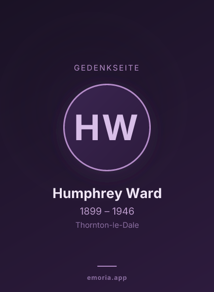 Gedenkportrait von Humphrey Ward