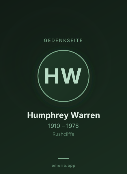 Gedenkportrait von Humphrey Warren