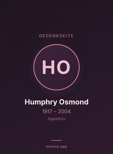 Gedenkportrait von Humphry Osmond