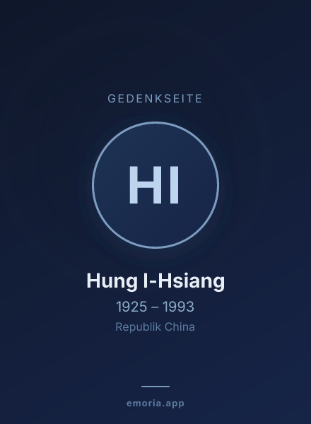 Gedenkportrait von Hung I-Hsiang