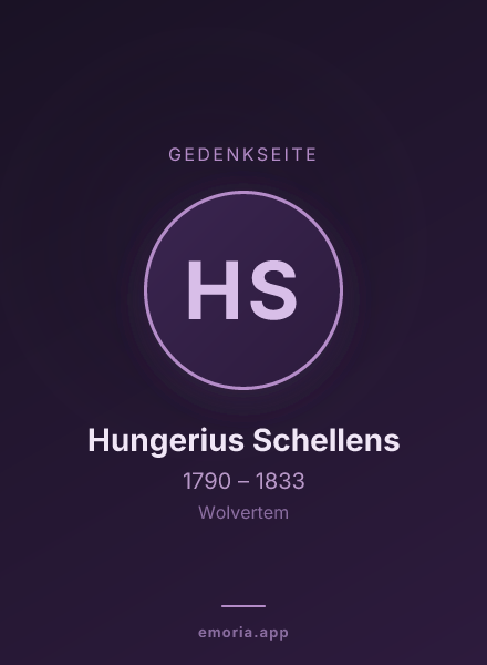 Gedenkportrait von Hungerius Schellens