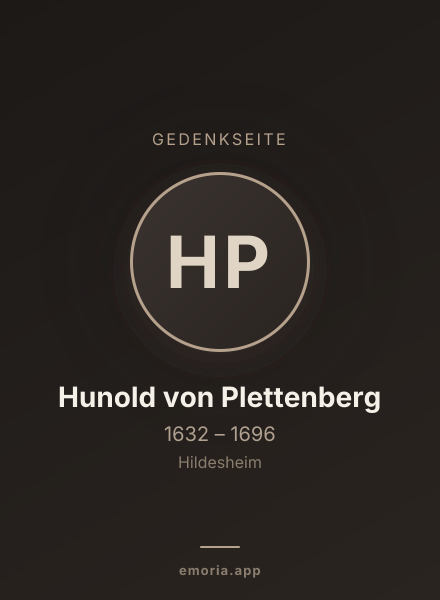 Gedenkportrait von Hunold von Plettenberg