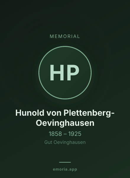 Memorial portrait of Hunold von Plettenberg-Oevinghausen
