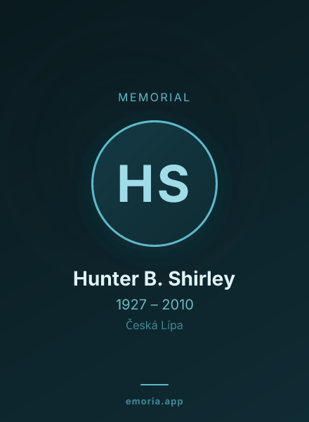 Memorial portrait of Hunter B. Shirley