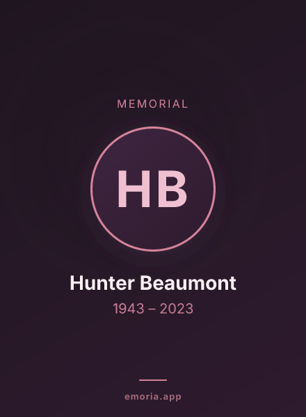 Memorial portrait of Hunter Beaumont