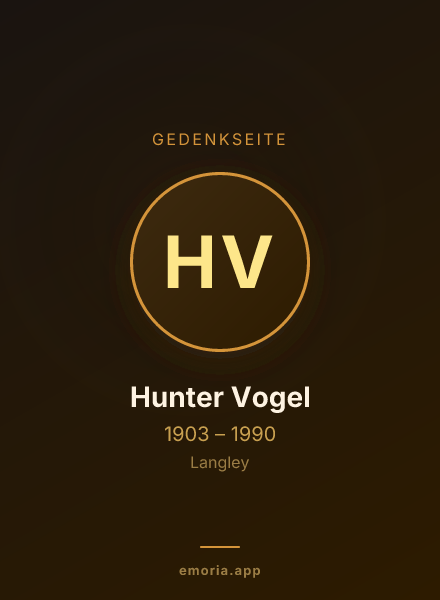 Gedenkportrait von Hunter Vogel
