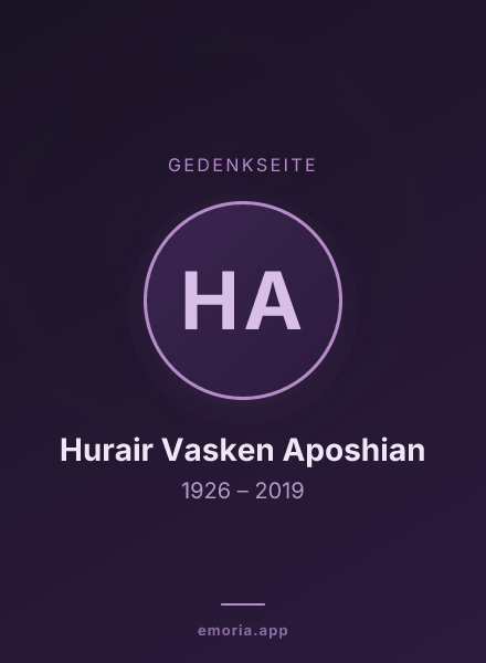 Gedenkportrait von Hurair Vasken Aposhian