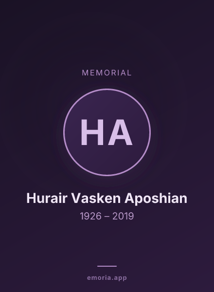 Memorial portrait of Hurair Vasken Aposhian