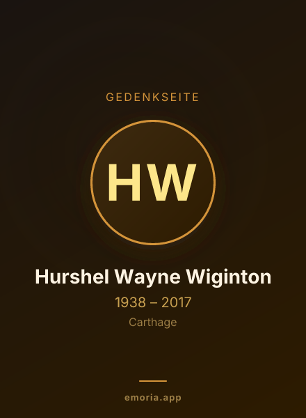 Gedenkportrait von Hurshel Wayne Wiginton