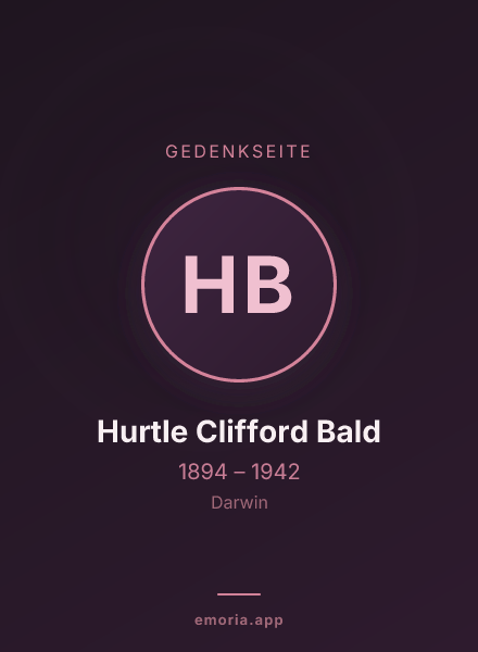 Gedenkportrait von Hurtle Clifford Bald