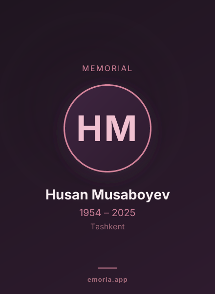 Memorial portrait of Husan Musaboyev