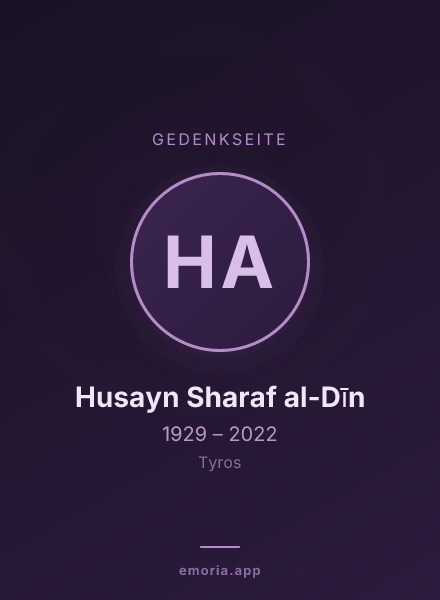 Gedenkportrait von Husayn Sharaf al-Dīn