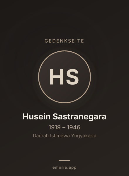 Gedenkportrait von Husein Sastranegara