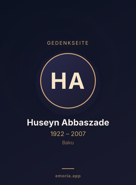 Gedenkportrait von Huseyn Abbaszade