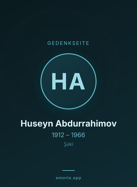 Gedenkportrait von Huseyn Abdurrahimov