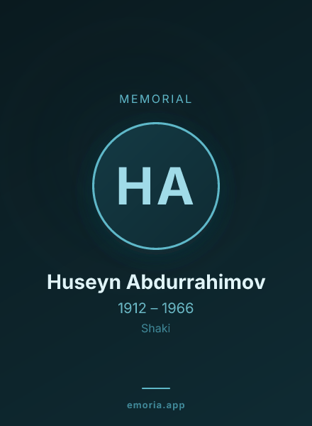 Memorial portrait of Huseyn Abdurrahimov