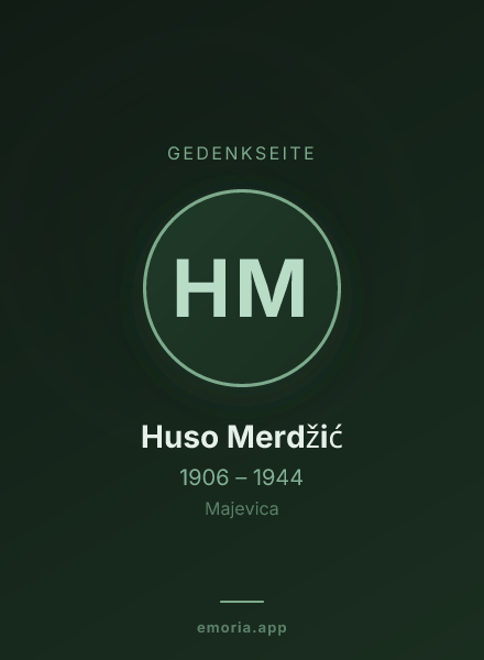 Gedenkportrait von Huso Merdžić