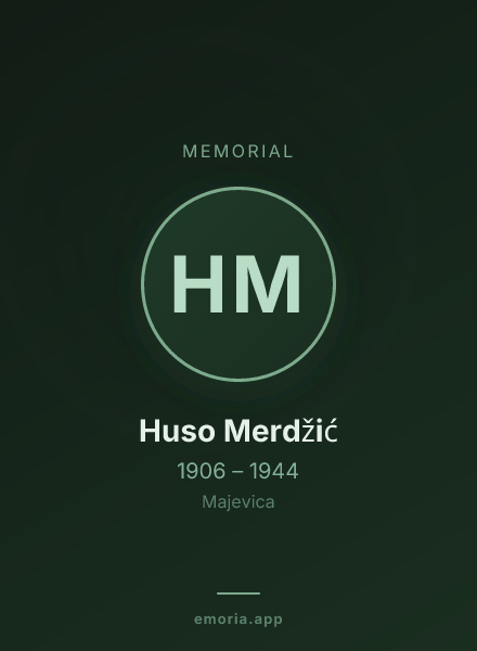 Memorial portrait of Huso Merdžić