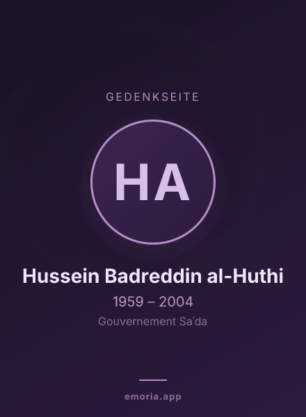 Gedenkportrait von Hussein Badreddin al-Huthi