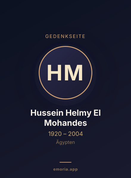 Gedenkportrait von Hussein Helmy El Mohandes