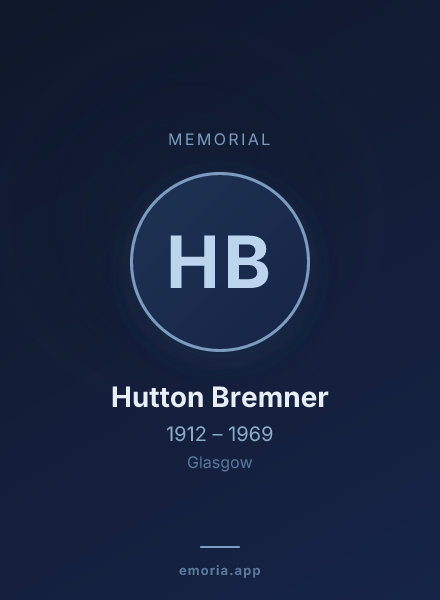 Memorial portrait of Hutton Bremner