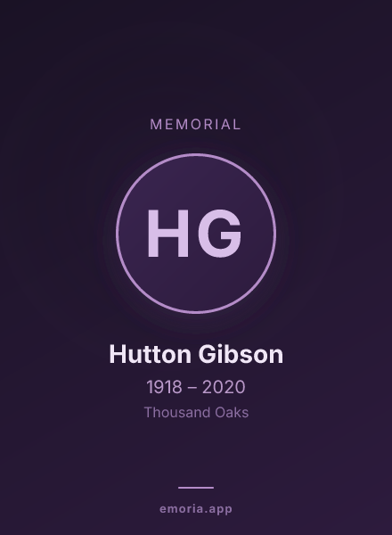 Memorial portrait of Hutton Gibson
