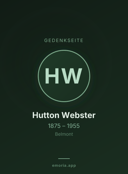 Gedenkportrait von Hutton Webster