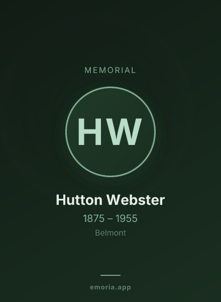 Memorial portrait of Hutton Webster