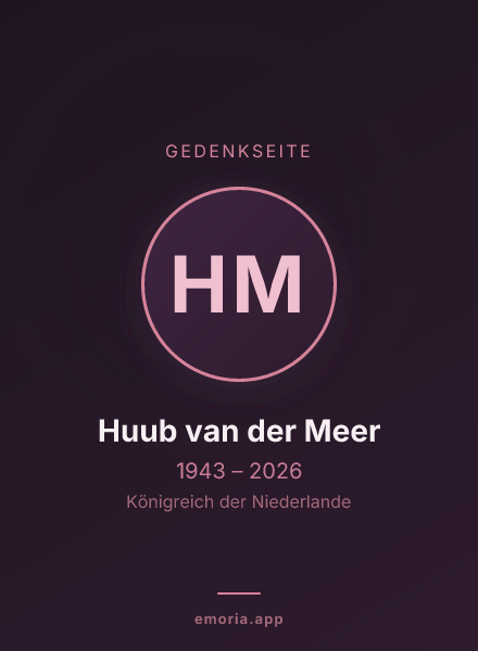 Gedenkportrait von Huub van der Meer