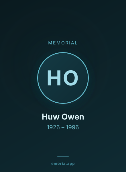 Memorial portrait of Huw Owen