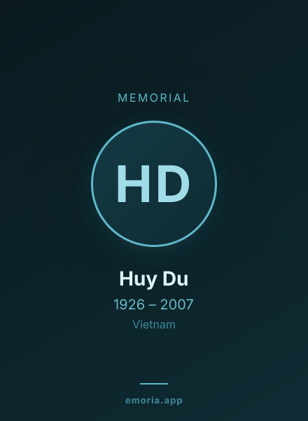 Memorial portrait of Huy Du
