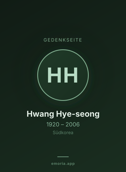 Gedenkportrait von Hwang Hye-seong