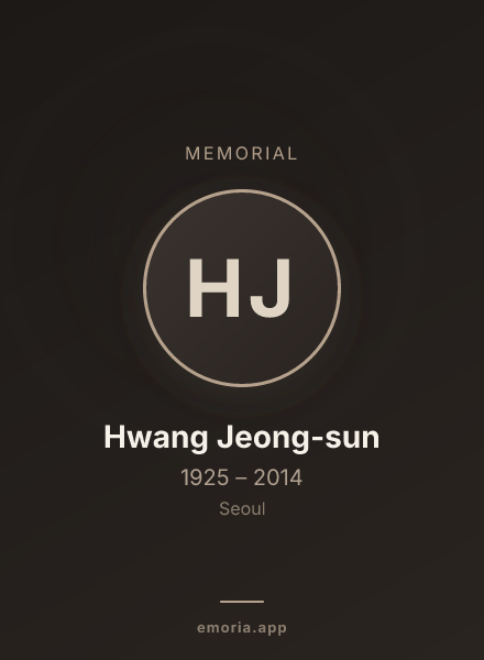 Memorial portrait of Hwang Jeong-sun