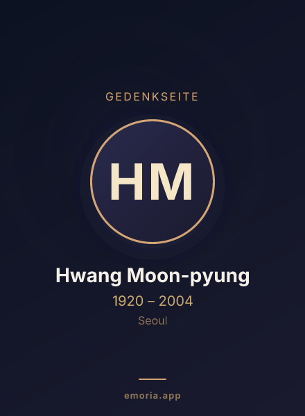 Gedenkportrait von Hwang Moon-pyung