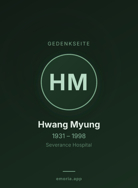 Gedenkportrait von Hwang Myung