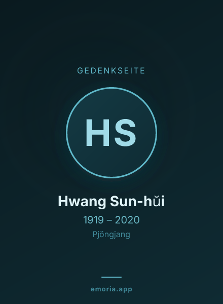 Gedenkportrait von Hwang Sun-hŭi