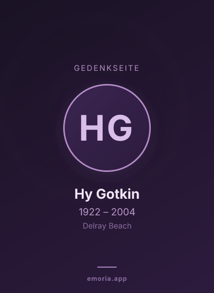 Gedenkportrait von Hy Gotkin
