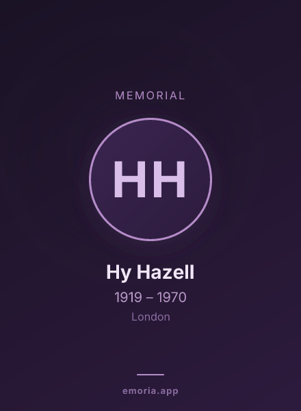 Memorial portrait of Hy Hazell