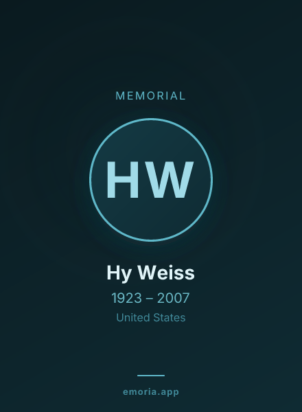 Memorial portrait of Hy Weiss