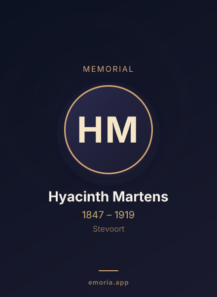 Memorial portrait of Hyacinth Martens