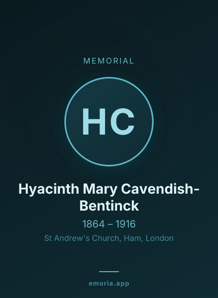 Memorial portrait of Hyacinth Mary Cavendish-Bentinck