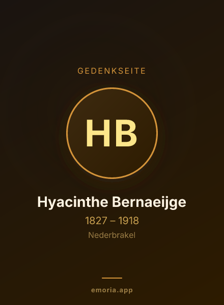 Gedenkportrait von Hyacinthe Bernaeijge