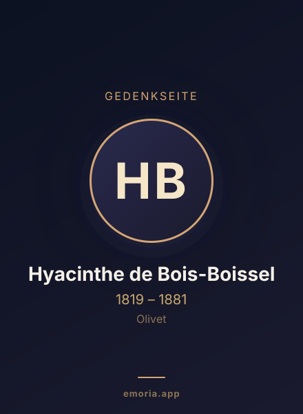 Gedenkportrait von Hyacinthe de Bois-Boissel
