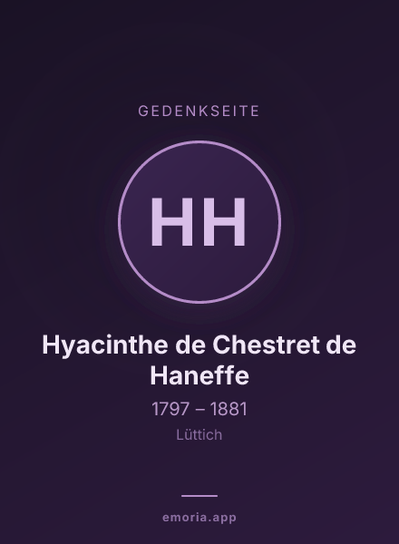 Gedenkportrait von Hyacinthe de Chestret de Haneffe