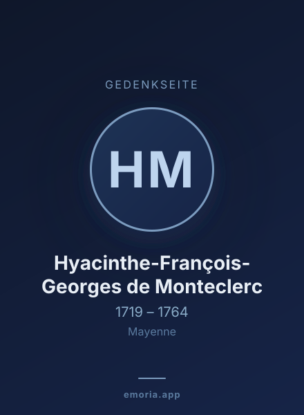 Gedenkportrait von Hyacinthe-François-Georges de Monteclerc