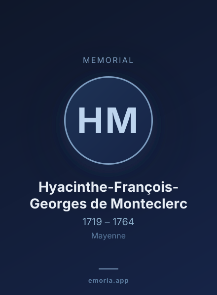 Memorial portrait of Hyacinthe-François-Georges de Monteclerc
