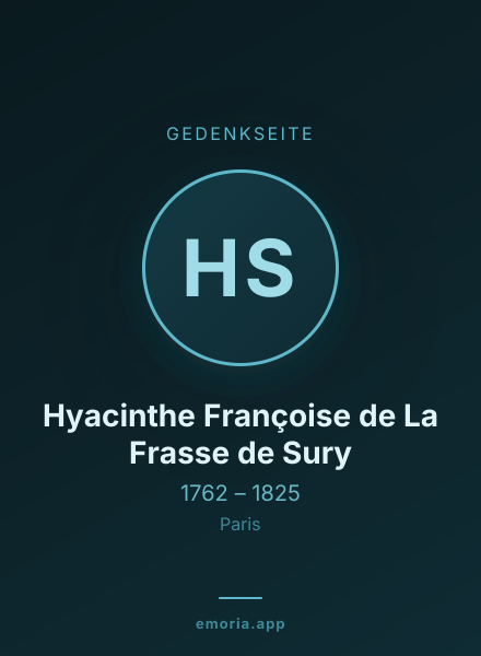 Gedenkportrait von Hyacinthe Françoise de La Frasse de Sury