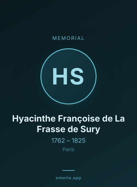 Memorial portrait of Hyacinthe Françoise de La Frasse de Sury