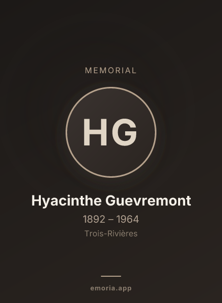 Memorial portrait of Hyacinthe Guevremont