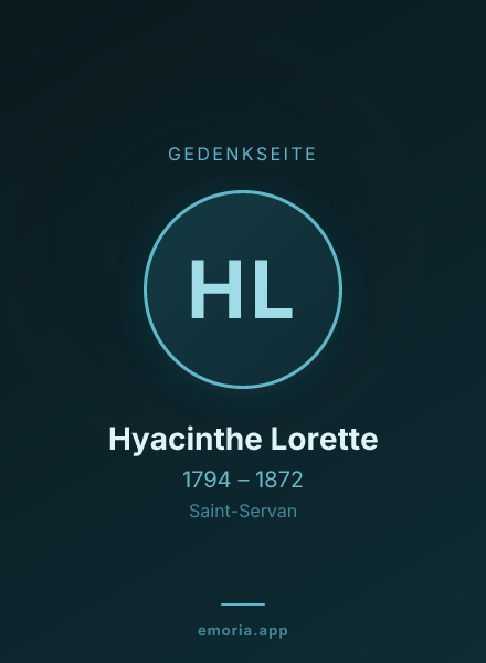 Gedenkportrait von Hyacinthe Lorette